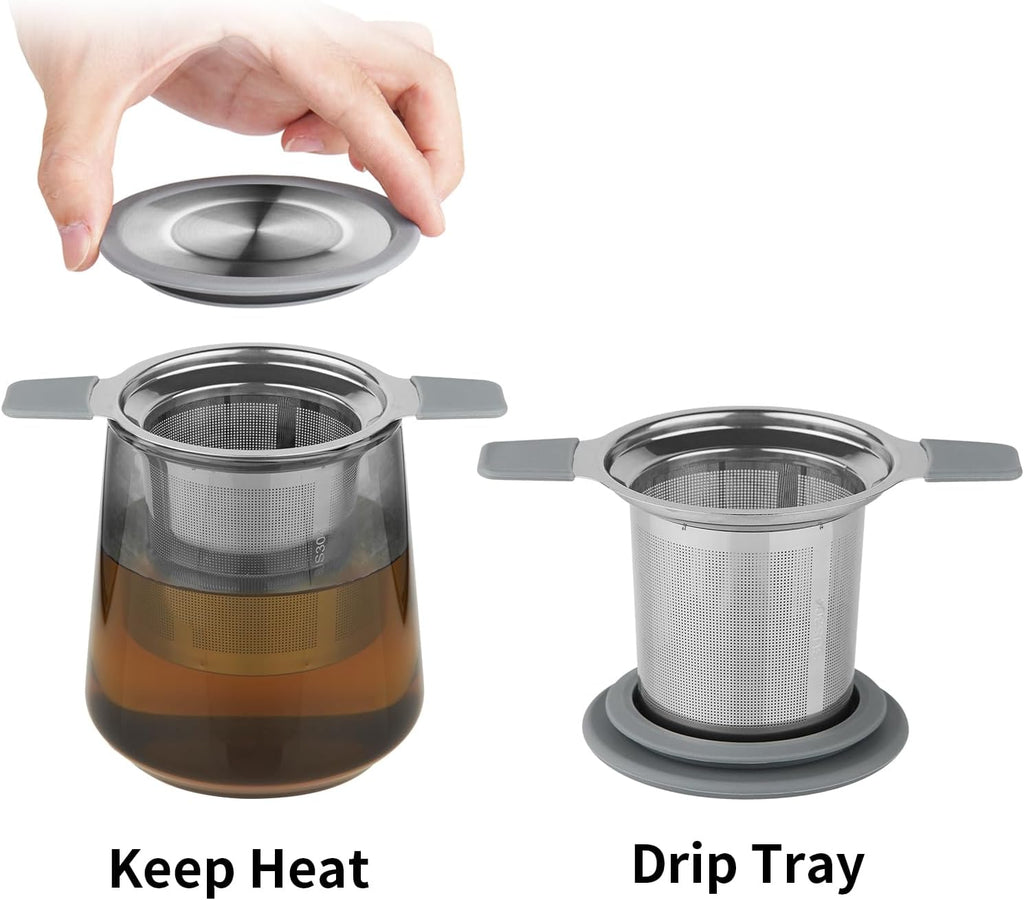 Stainless Steel Extra Fine Mesh Tea Infuser Strainer with Double Handles O1750