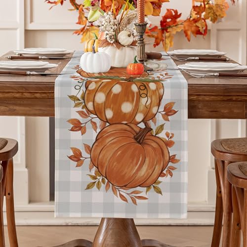Fall Placemats Set of 4, 12 X 18 Inch Grey Blue Checkered Z152