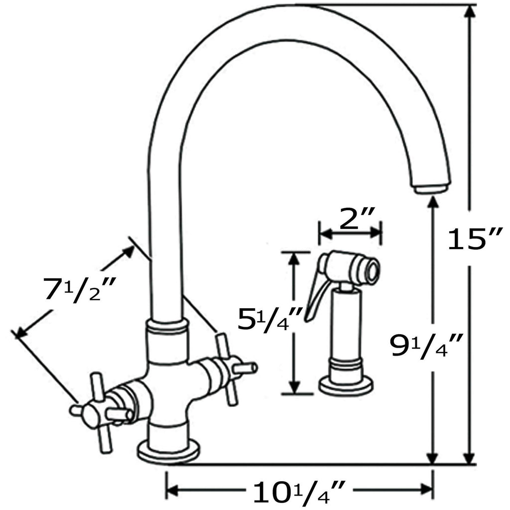 Dual Handle Faucet with Gooseneck Swivel Spout and Side Spray M839