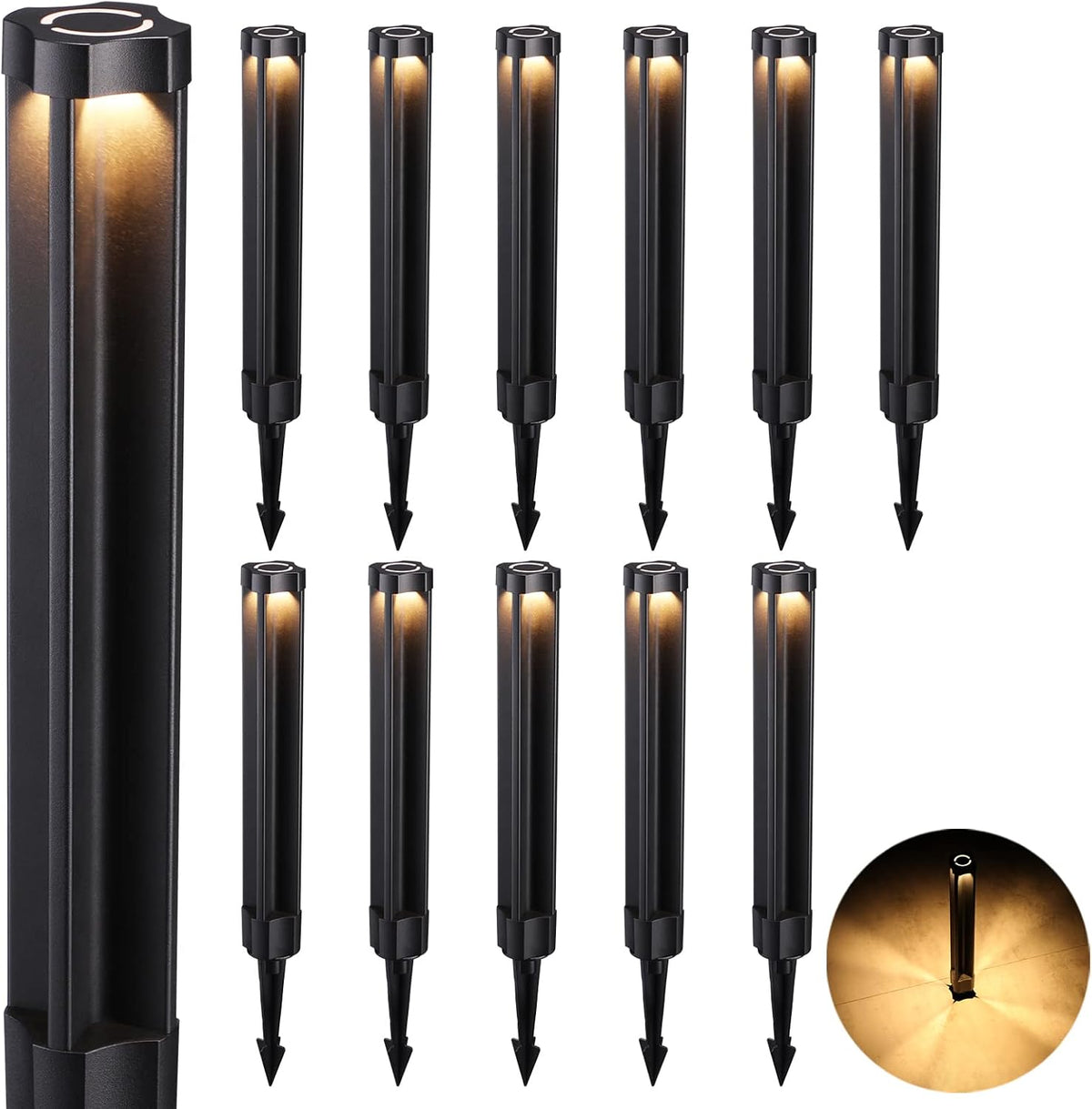 12-Pack Low Voltage Bollard Pathway Lights N315