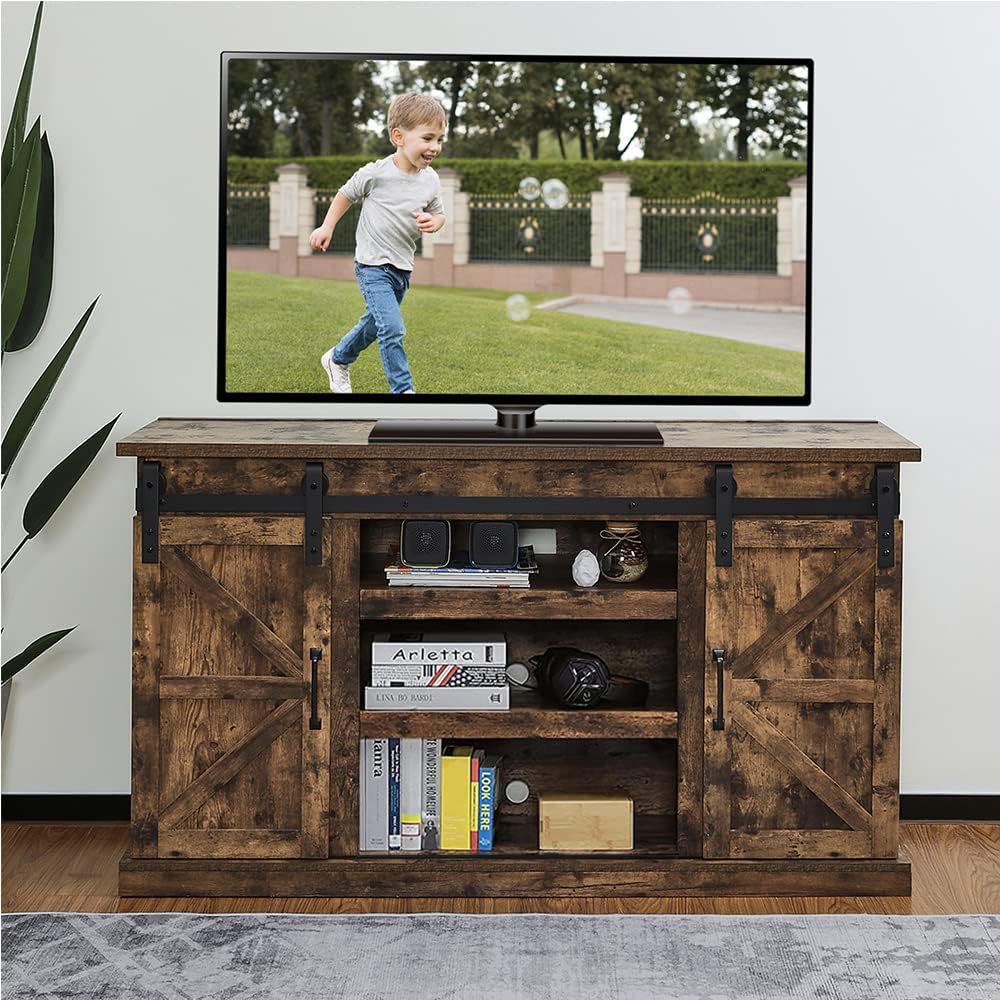 Espresso Sliding Barn Door TV Stand Z55480