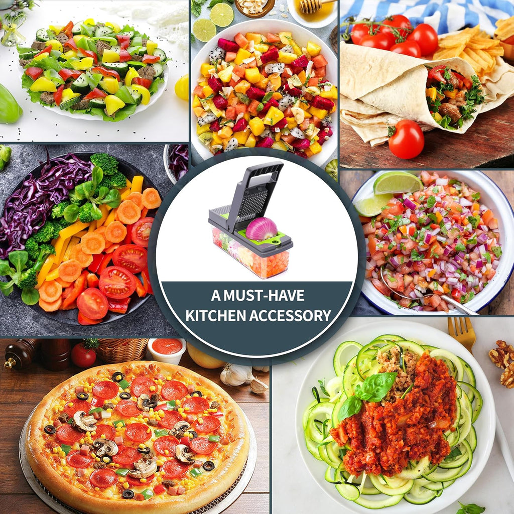 17 in 1 Multifunctional Vegetable Chopper with Container and 10 Blades W502
