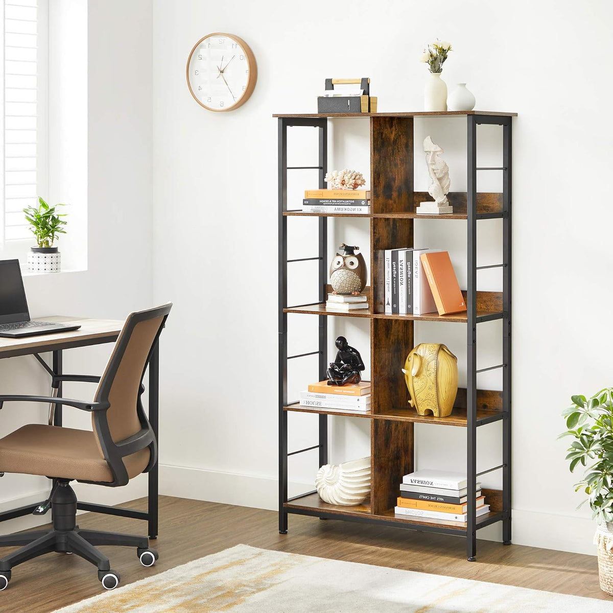 4-Tier Bookcase with 8 Cubes U2611
