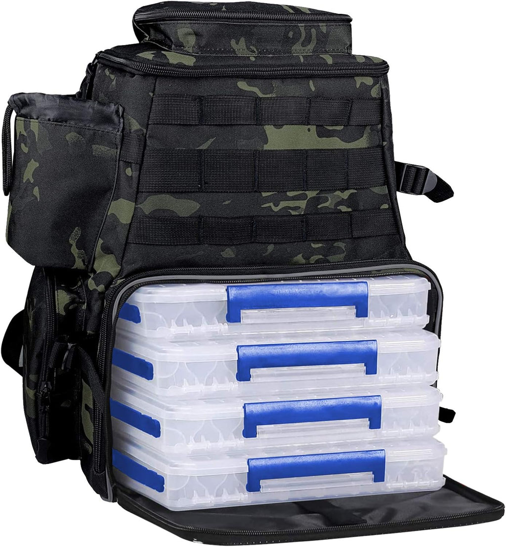 Fishing Tackle Backpack with 2 Rod Holders W208051