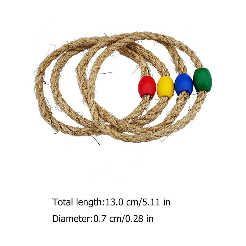 Natural Rope Ring Toss Wooden Toy Beach Toys U293684