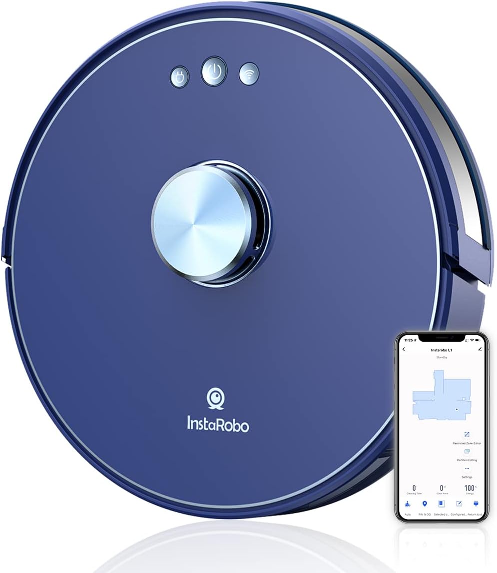 Robot Vacuum Cleaner with Precise Navigation, 2 in 1 Vacuum and Mop, Smart Mapping (Blue) E8981
