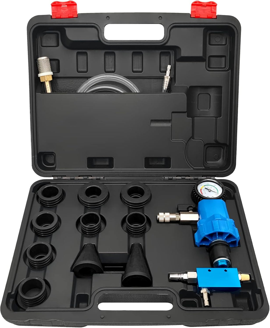 Coolant Refill Tool with 8 Adapter Sleeves and Pressure Gauge L9163