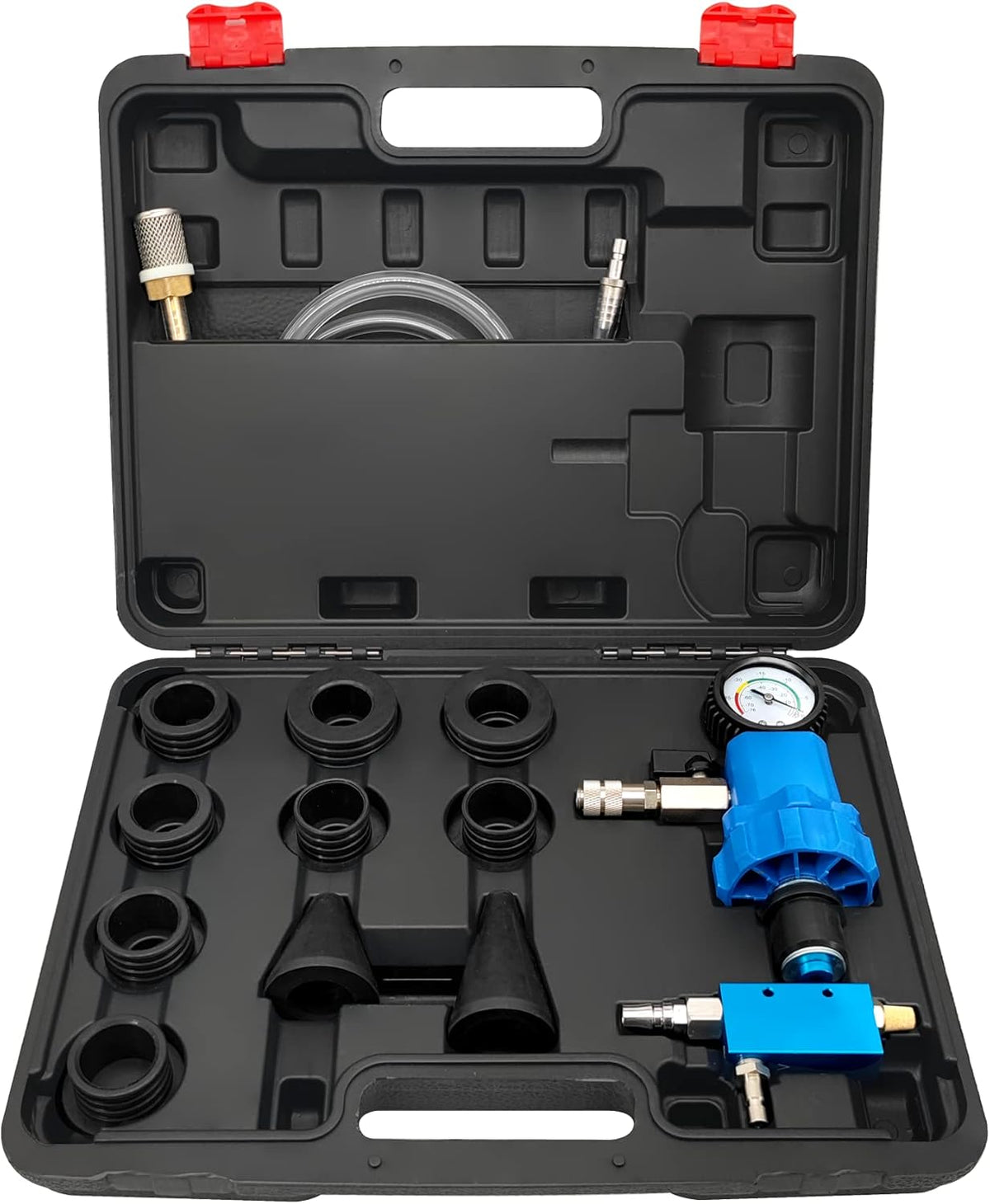 Coolant Refill Tool with 8 Adapter Sleeves and Pressure Gauge L9163