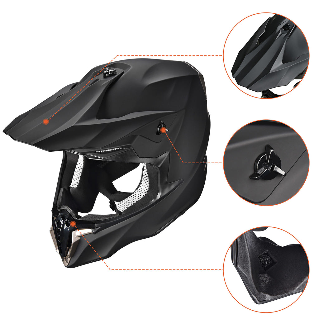 Matte Black Full Face Helmet A206