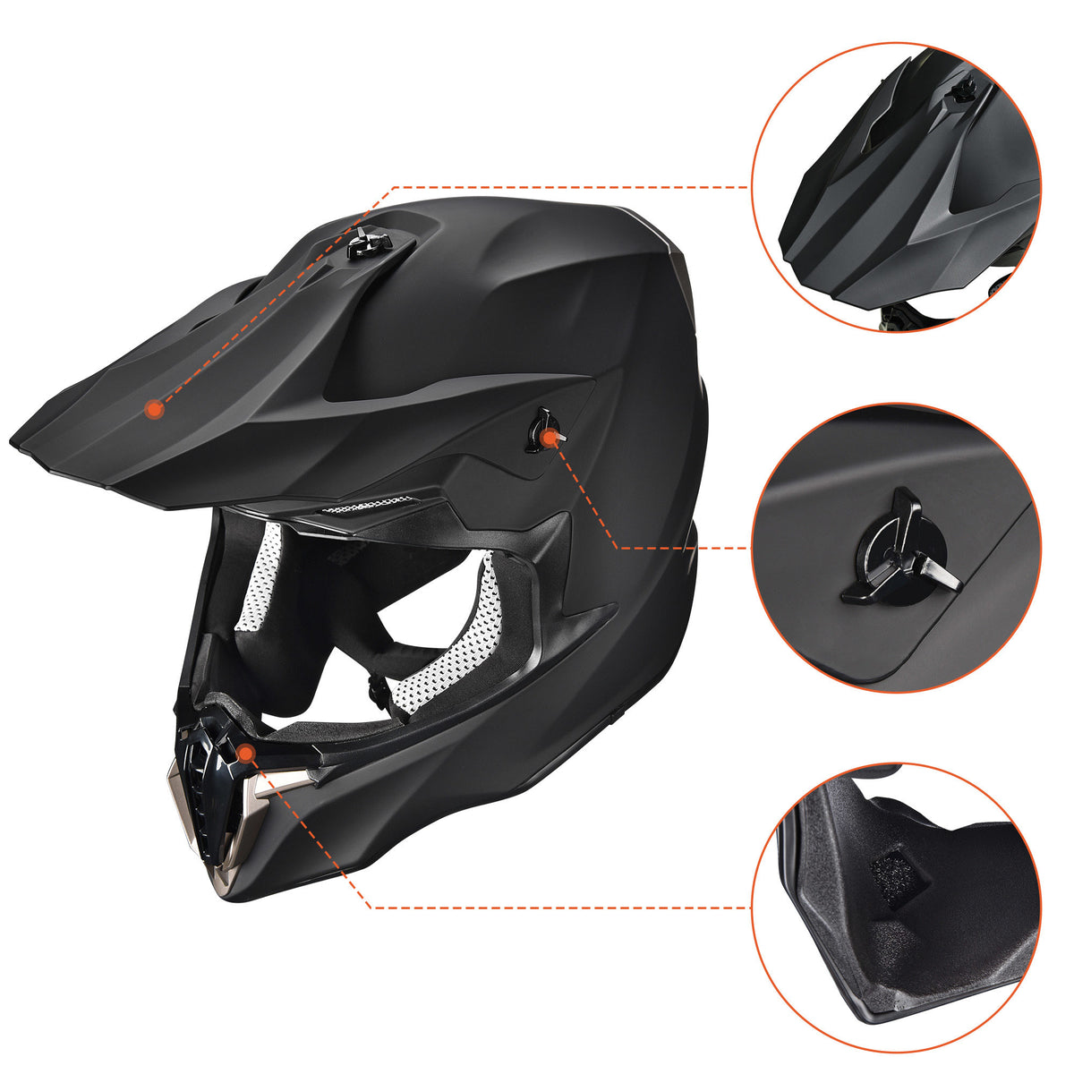 Matte Black Full Face Helmet A206