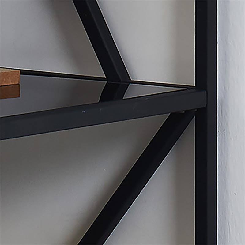 Black 3-Shelf Corner Bookcase T958