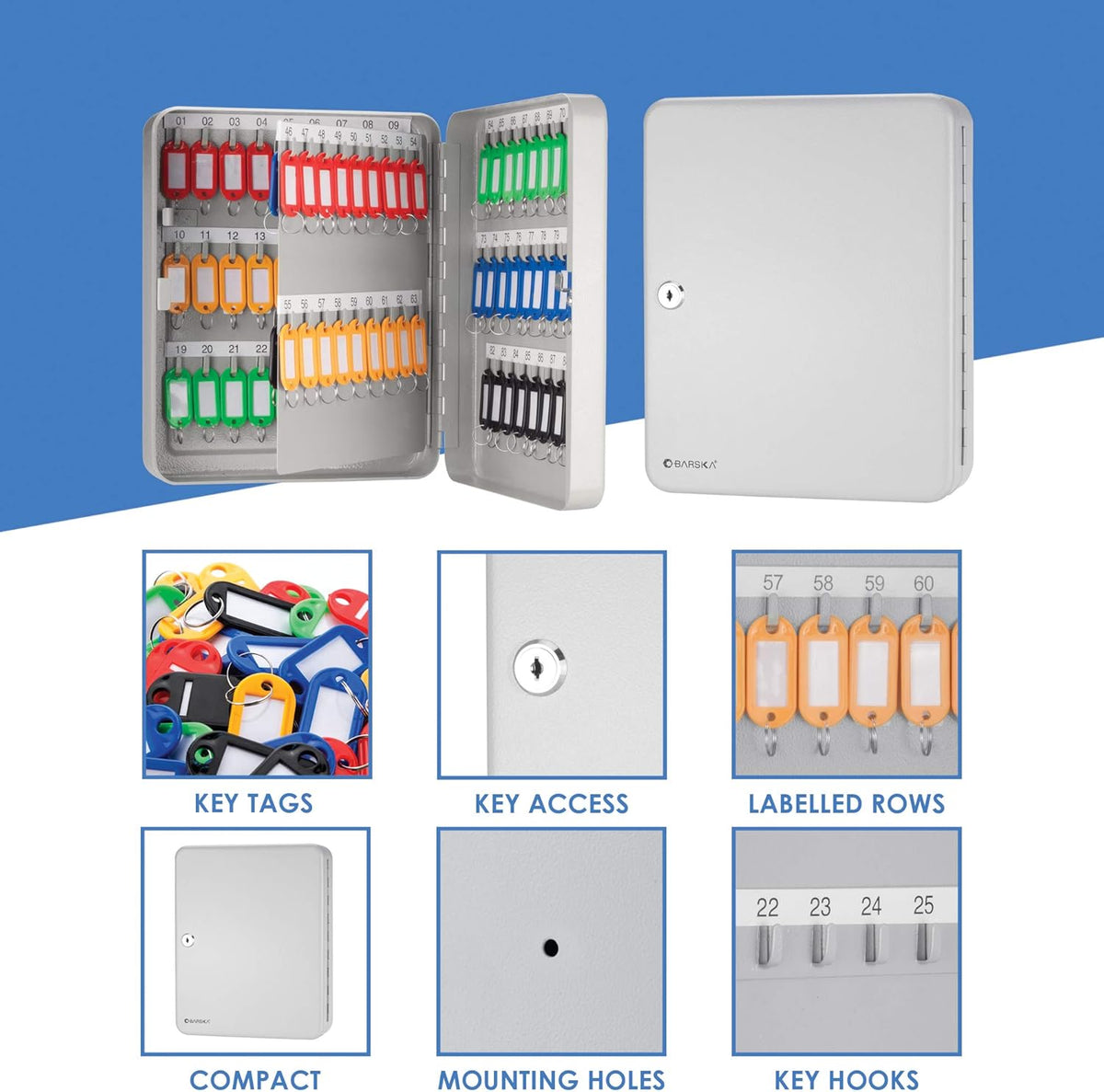 Key Lock 90 Position Key Cabinet Grey Z2424