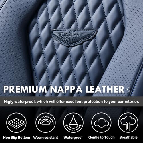 Black Leather Car Seat Covers Full Set Y2940