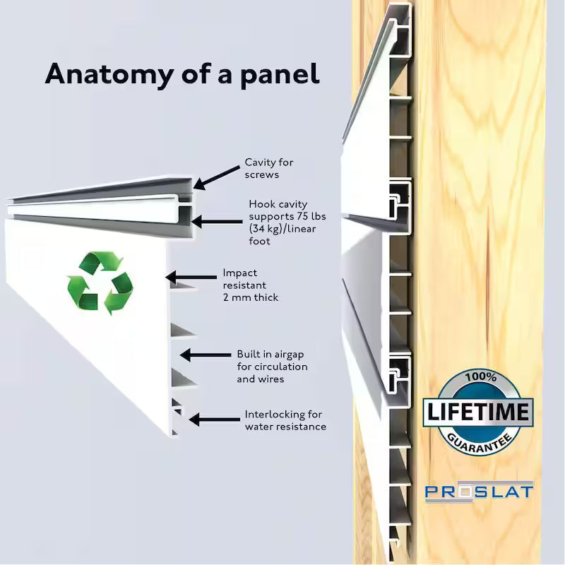 Slat Wall Panel Set Charcoal 2-Pack W6668