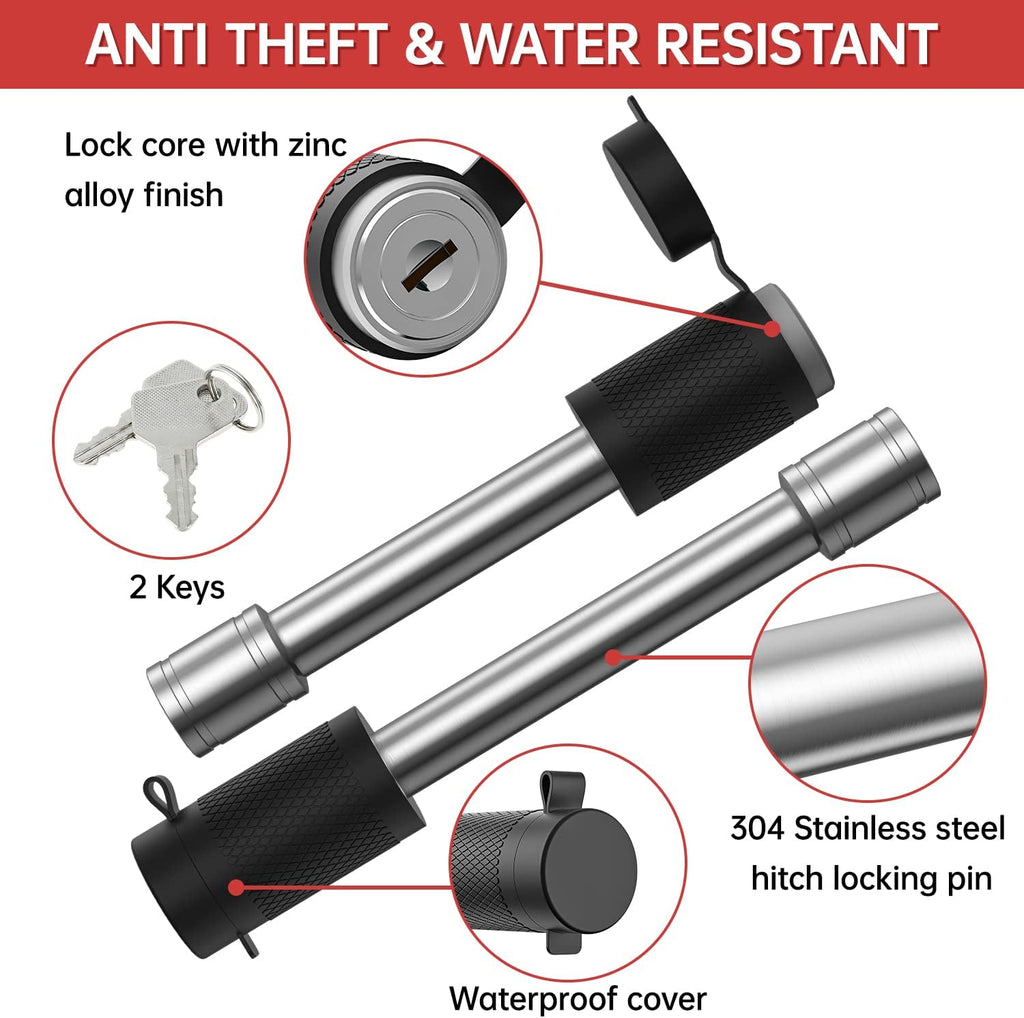 Adjustable Trailer Hitch Ball Mount, 4 Inch Drop, 2.5 Inch Receiver, 18,500 LBS GTW, Forged Aluminum Shank, Dual Balls J137