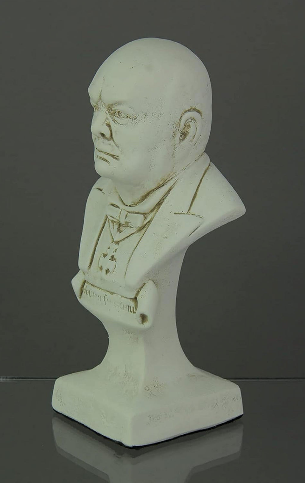 White Finish Churchill Bust Statue U9660