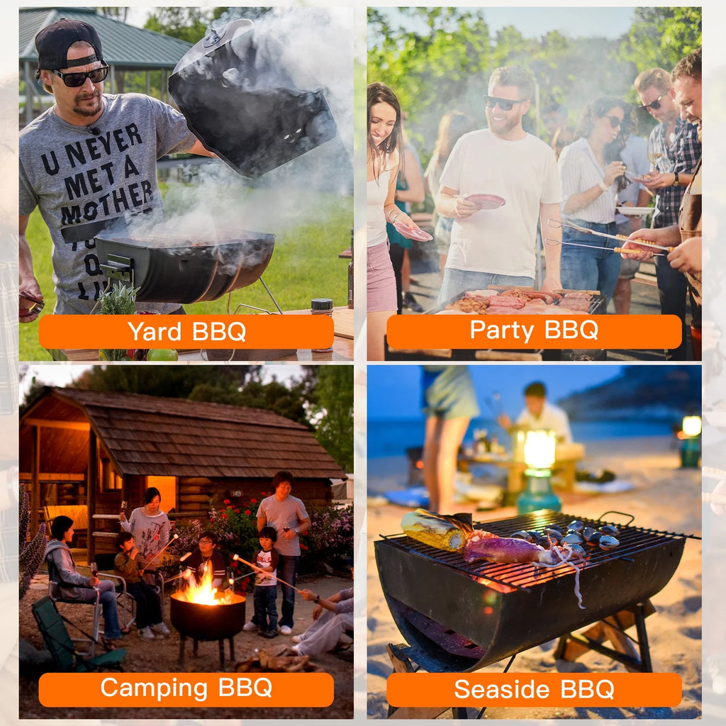 Charcoal BBQ Grill Portable Offset Smoker D298538