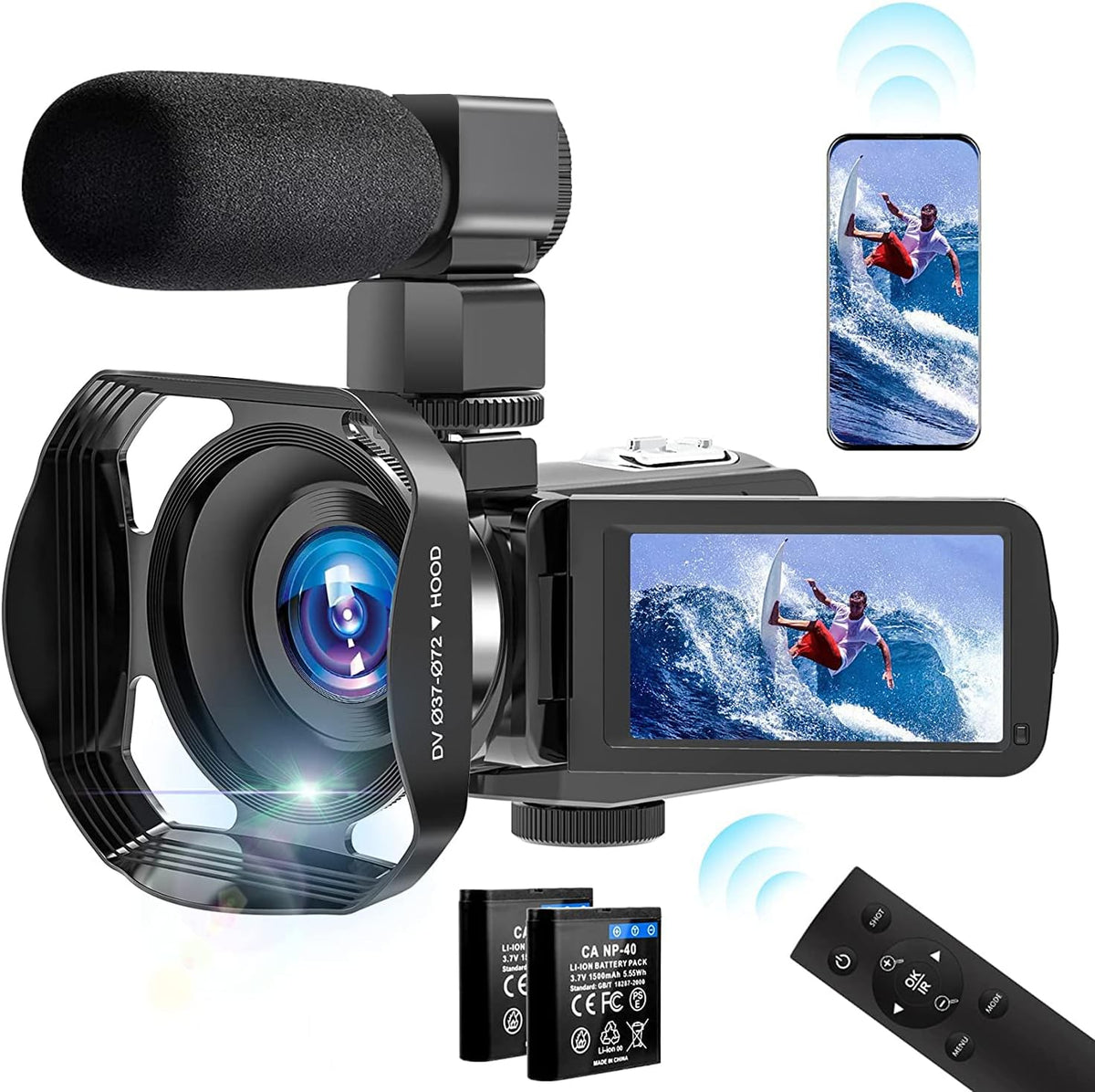 4K Video Camera Camcorder with Microphone O438739