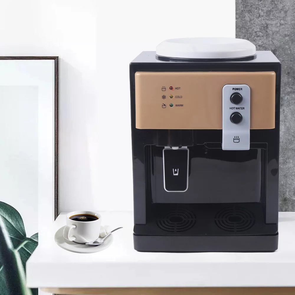 Top Loading Countertop Water Cooler Dispenser with Hot Cold and Room Temperature Water, Black S28155