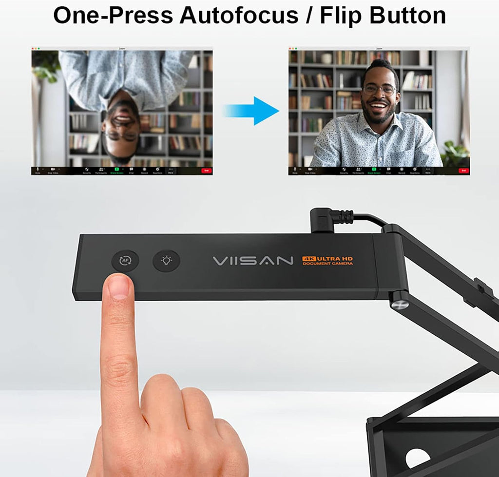 4K UHD 13MP Overhead Camera with Dual-Mode Autofocus and Built-in Microphones V686