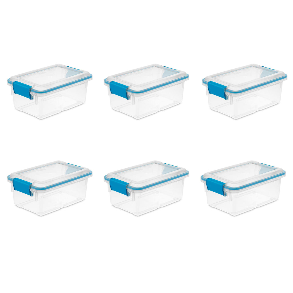 7.5 Quart Clear Plastic Storage Box with Lid (6 Pack) D849902