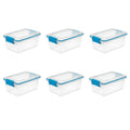 7.5 Quart Clear Plastic Storage Box with Lid (6 Pack) D849902