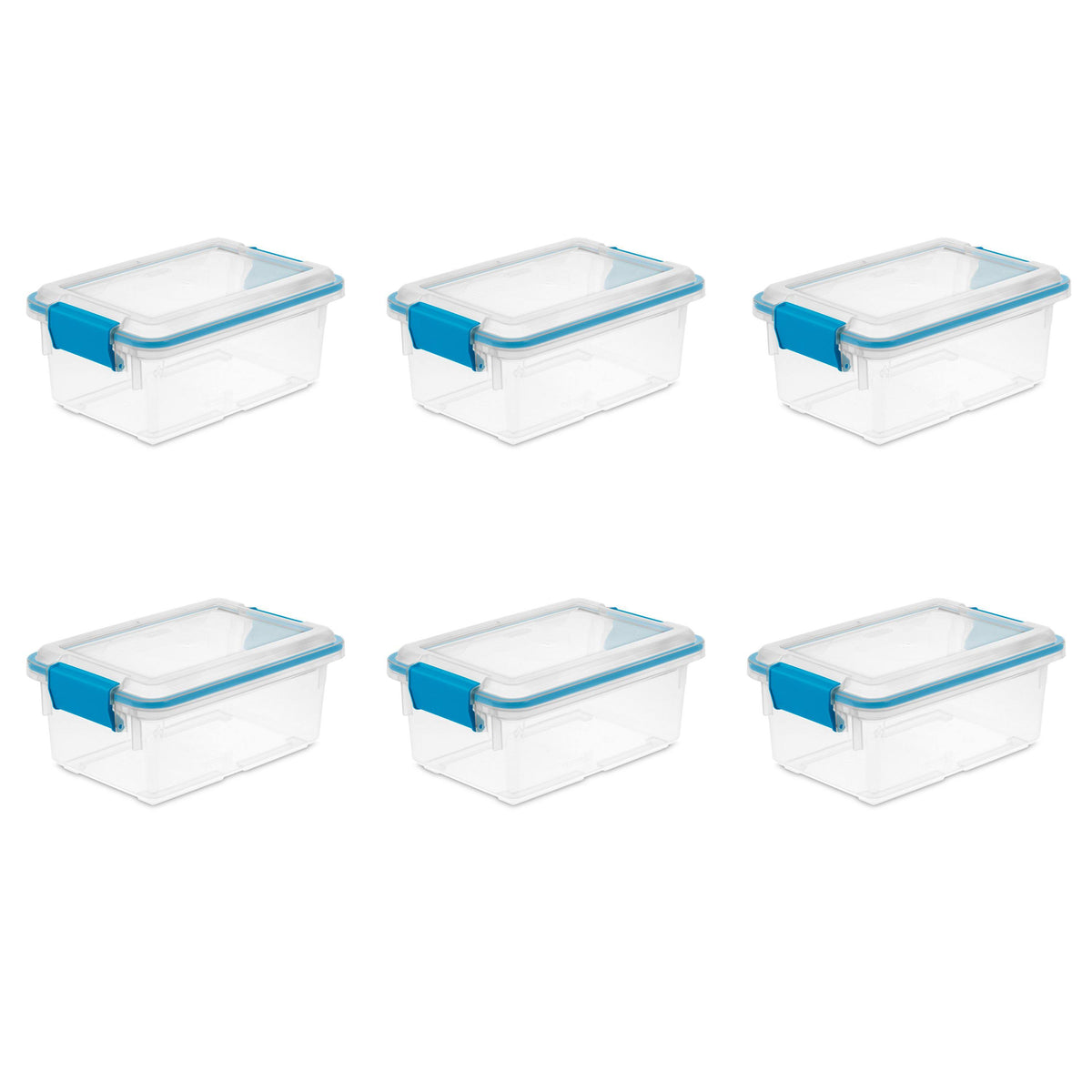 7.5 Quart Clear Plastic Storage Box with Lid (6 Pack) D849902