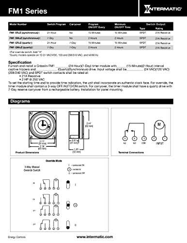 Electromechanical Timer, 7-Day, SPDT, 21A F507