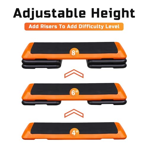 43'' Adjustable Aerobic Step Platform with 4 Stackable Risers S441197