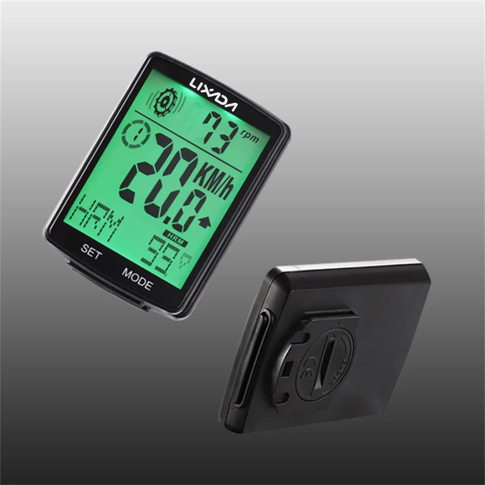 3 in 1 Wireless Bike Computer with Heart Rate Sensor Speedometer Odometer X397644