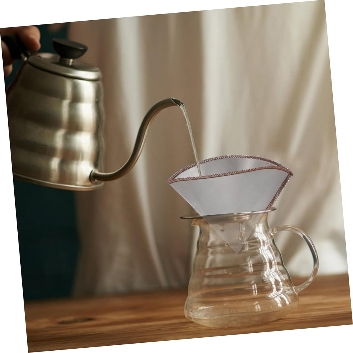 304 Stainless Steel Pour Over Coffee Filter Cone A57024