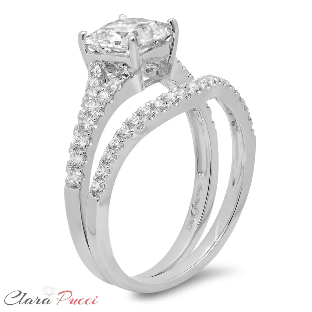 18K White Gold Princess Cut Diamond Engagement Ring M32639