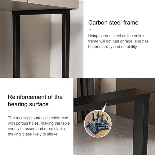 Set of 2 Black Metal Table Legs 40x60cm S7218