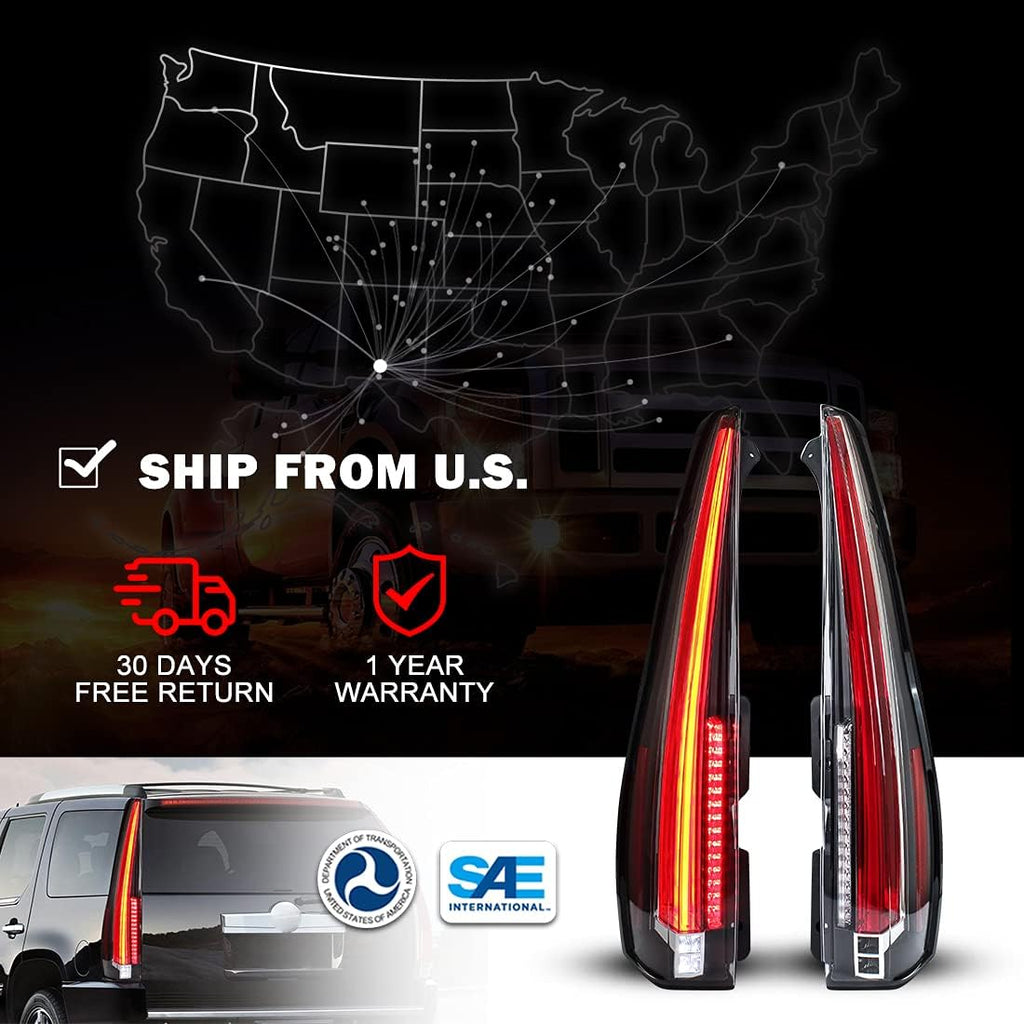 Clear LED Tail Lights Assembly for Cadillac Escalade ESV Y50337