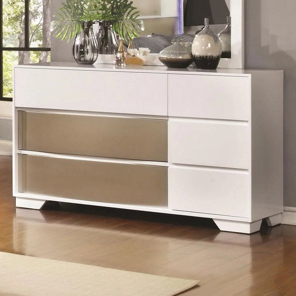Contemporary Two Tone Finish Dresser T9480
