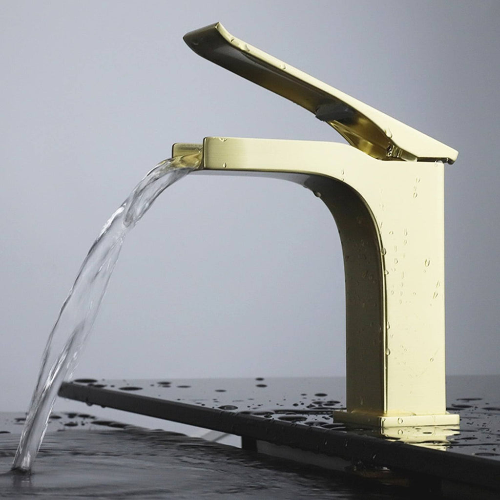 Satin Brass Single-Handle Bathroom Faucet C273