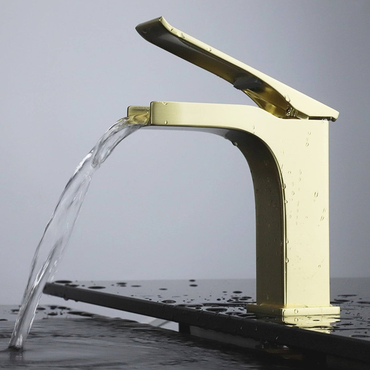 Satin Brass Single-Handle Bathroom Faucet C273
