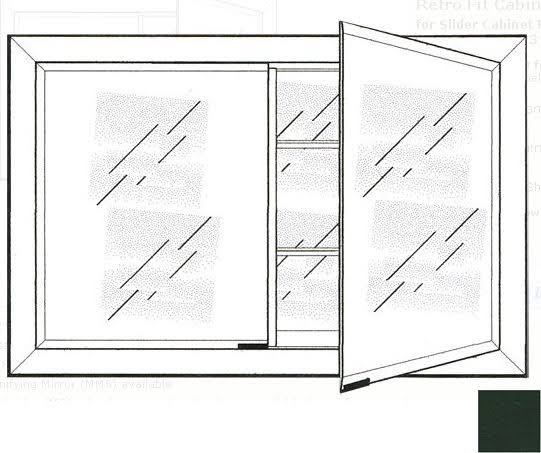 27 in. x 21 in. Recessed Double Door Cabinet Colorgrain Green V8101