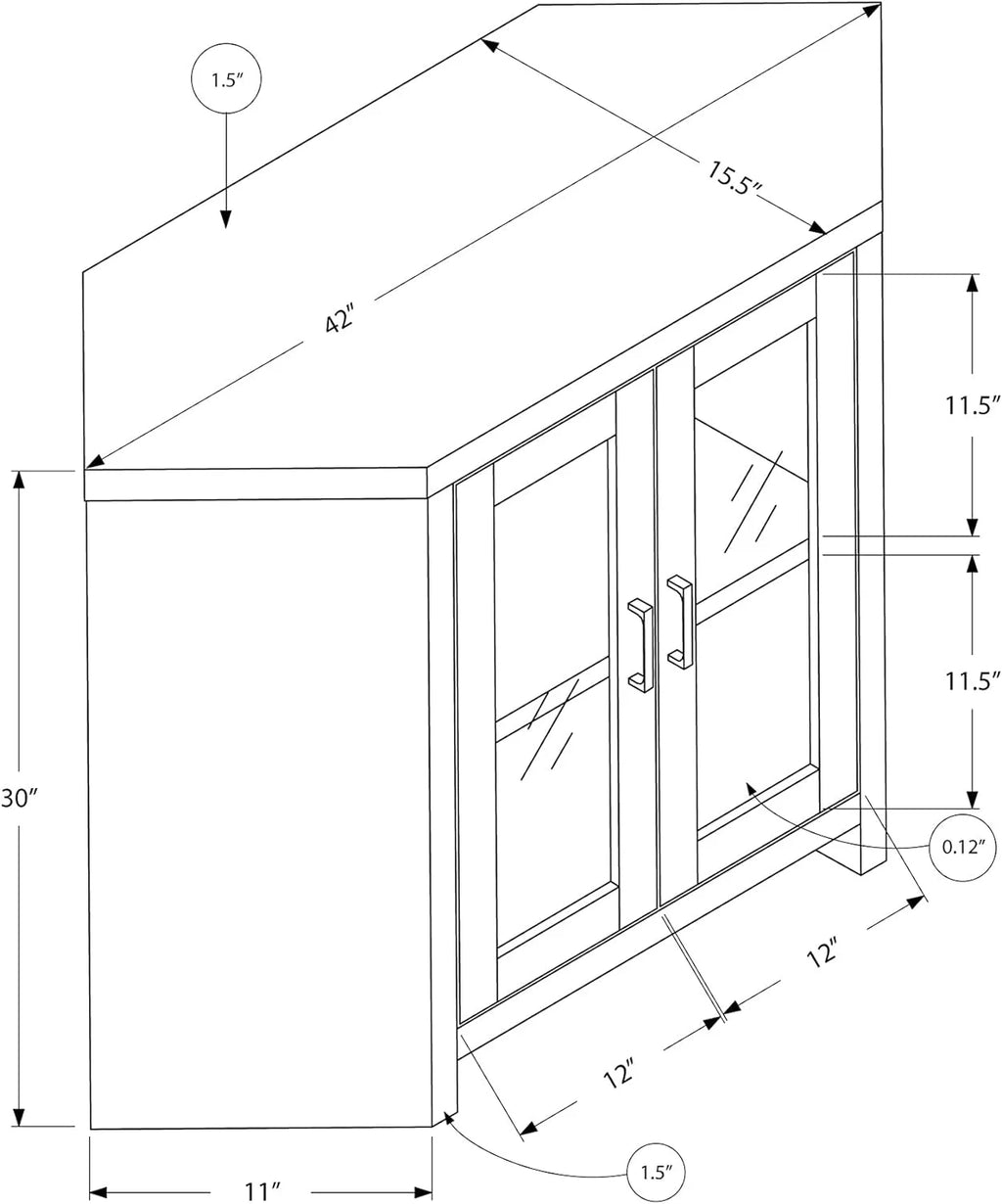 Corner TV Stand with Glass Doors, 42" F351703