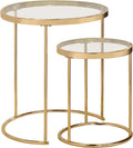 Round Glass Top Nesting Tables X6962