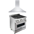 30 in. Dual Fuel Range and Range Hood Appliance Package K950