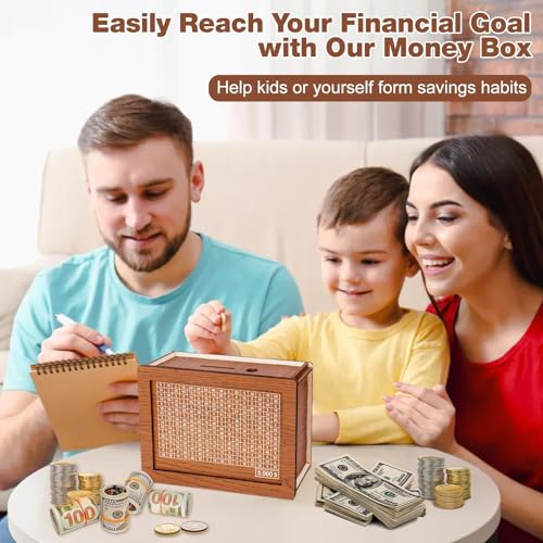 Wooden Savings Box with Money Target and Numbers O2437