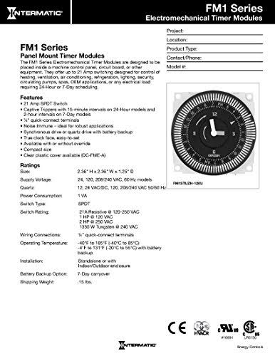 Electromechanical Timer, 7-Day, SPDT, 21A F507