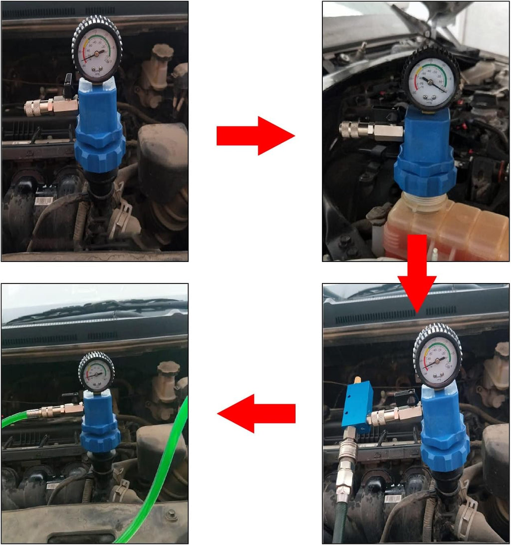 Coolant Refill Tool with 8 Adapter Sleeves and Pressure Gauge L9163