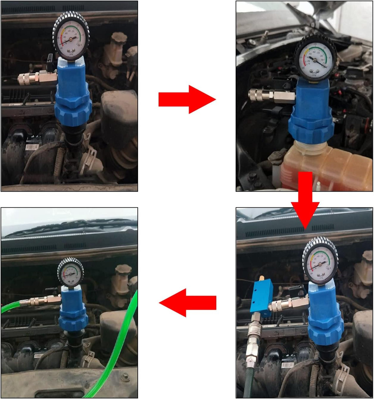 Coolant Refill Tool with 8 Adapter Sleeves and Pressure Gauge L9163