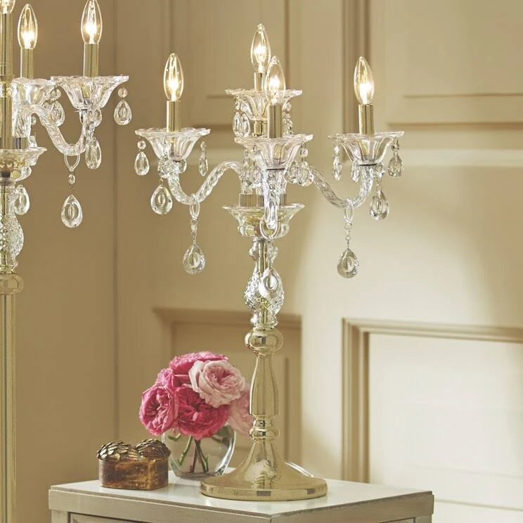 Gold Tabletop Lamp Candelabra B961449