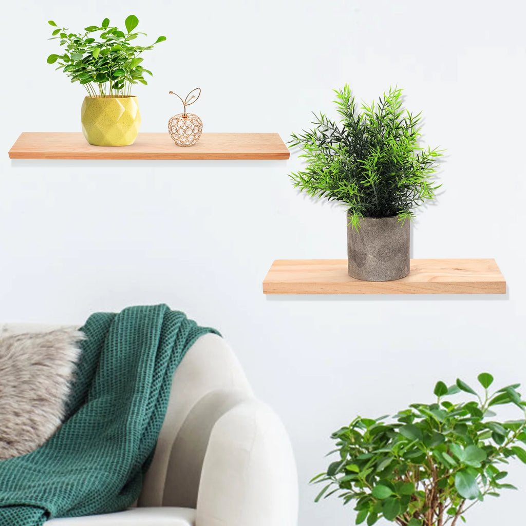 3 Sets of Wall-mounted Wooden Floating Shelf Kit H376578