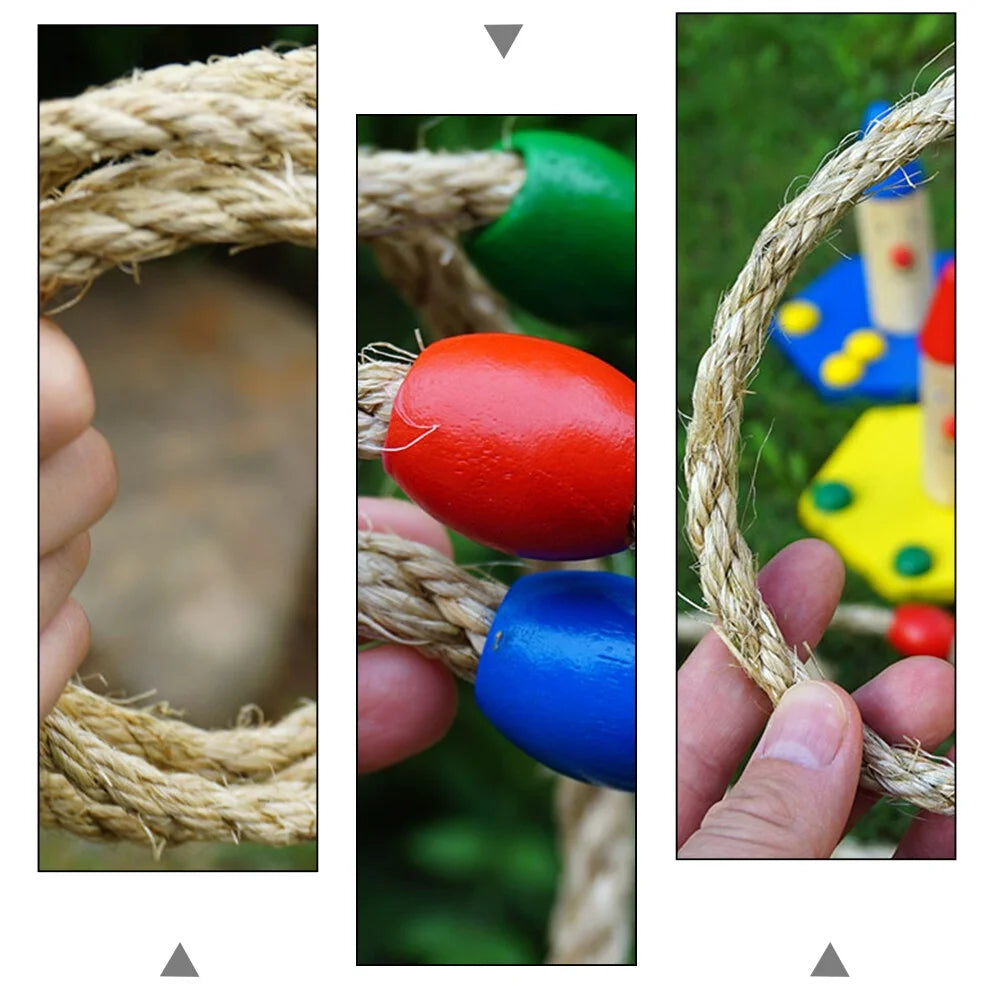 Natural Rope Ring Toss Wooden Toy Beach Toys U293684