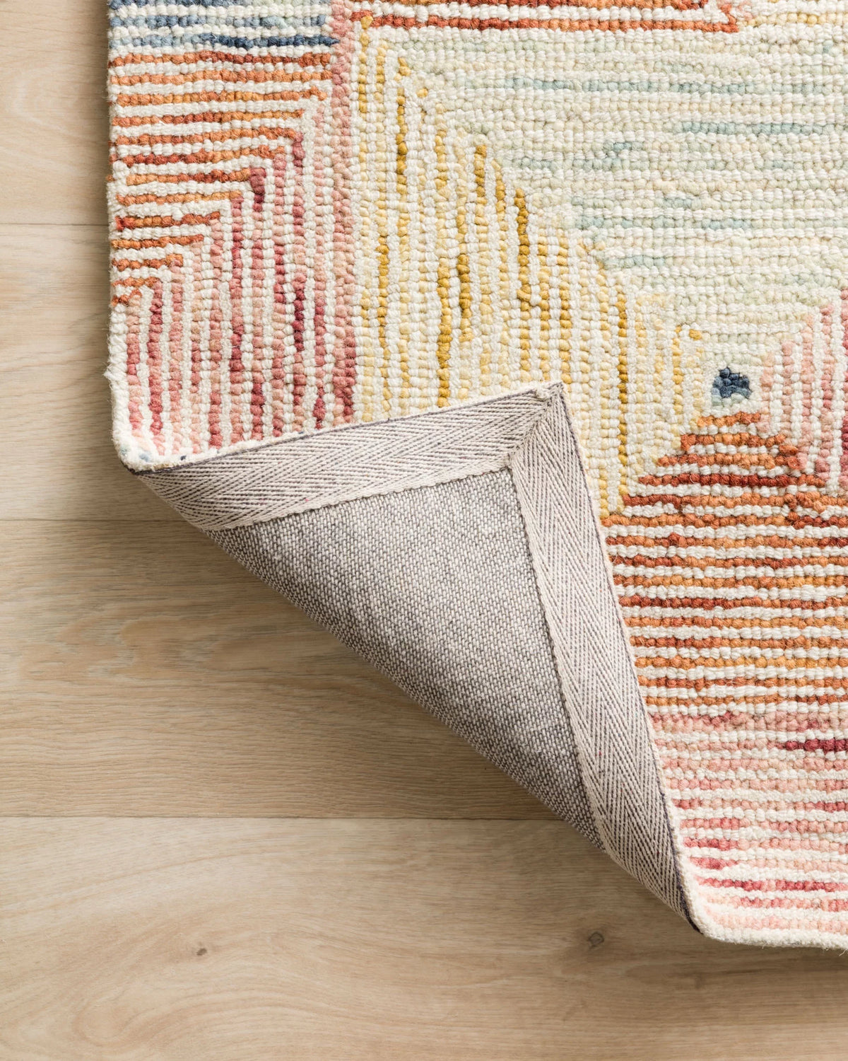 Ivory Multi Geometric Area Rug L71689