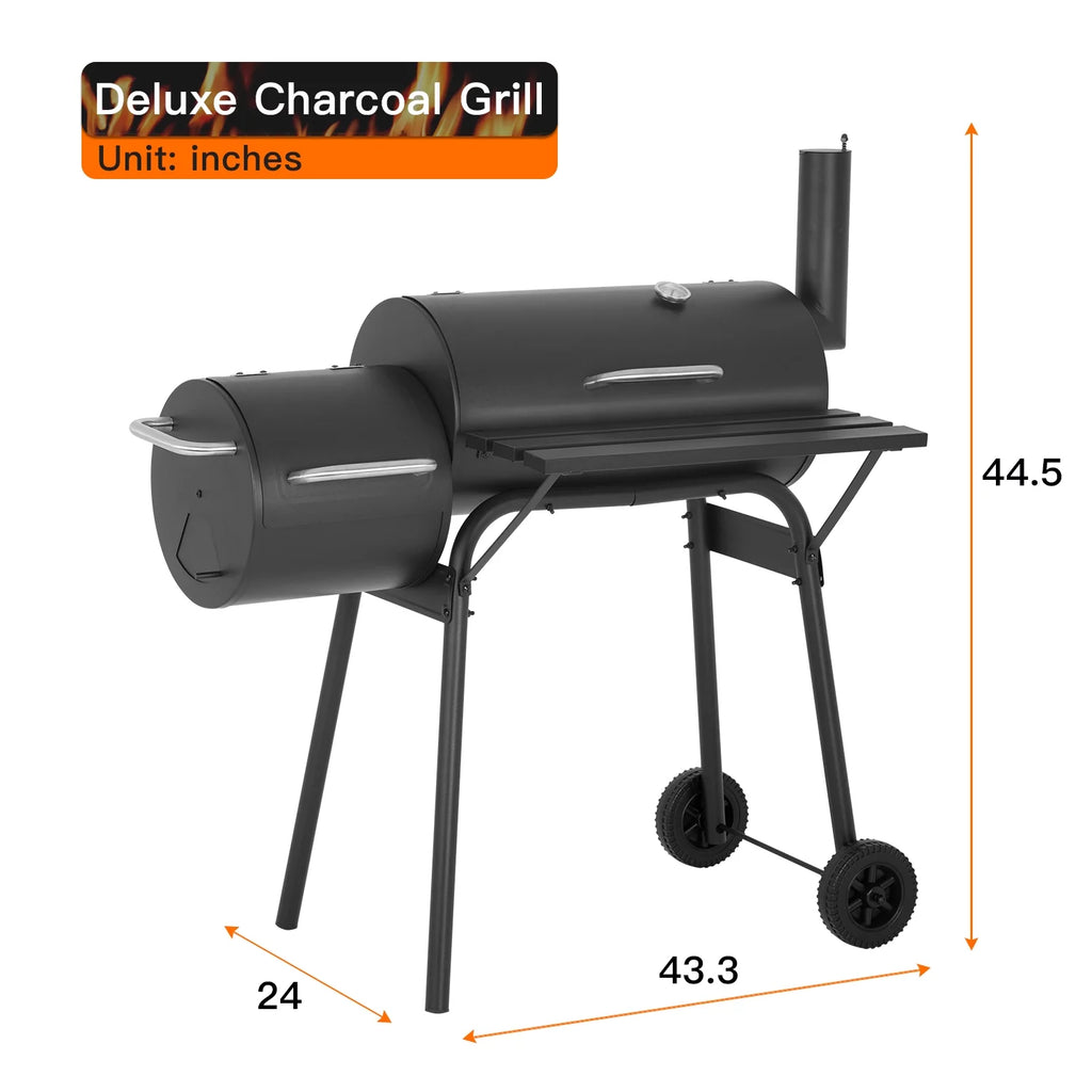 Charcoal BBQ Grill Portable Offset Smoker D298538